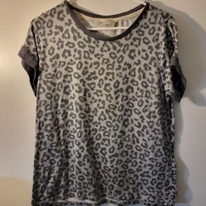 Lucky Brand Gray Patterned Tee
